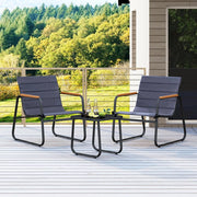 Set da Tavolo con 2 Sedie da Giardino, Set Bistrò con Sedie con Cuscini Morbidi e Rimovibili, Schienale Incline, Arredo da Conversazione per Esterni per Patio, Terrazza, Balcone
