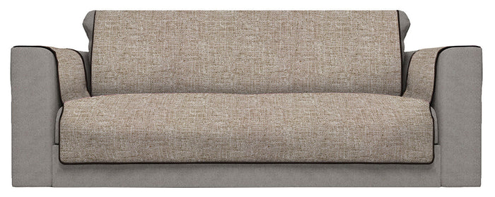 Copridivano con Copri Braccioli Seduta 150 cm in Poliestere Marrone