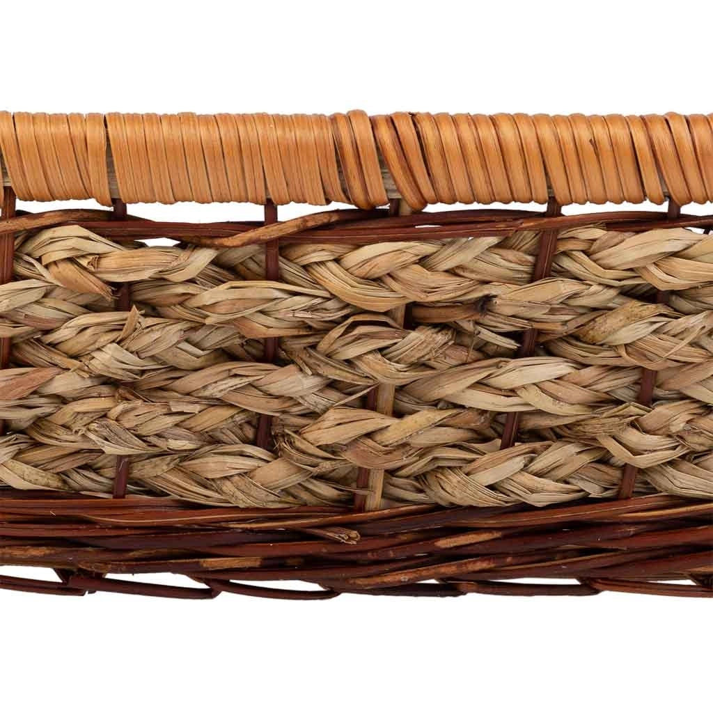 Vassoio rettangolare in corda intrecciata marrone 60x50x10h