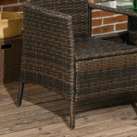 Set da Giardino in Rattan con 2 Sedie Moderne e Tavolino da Caffè, 138x60x87 cm, Marrone