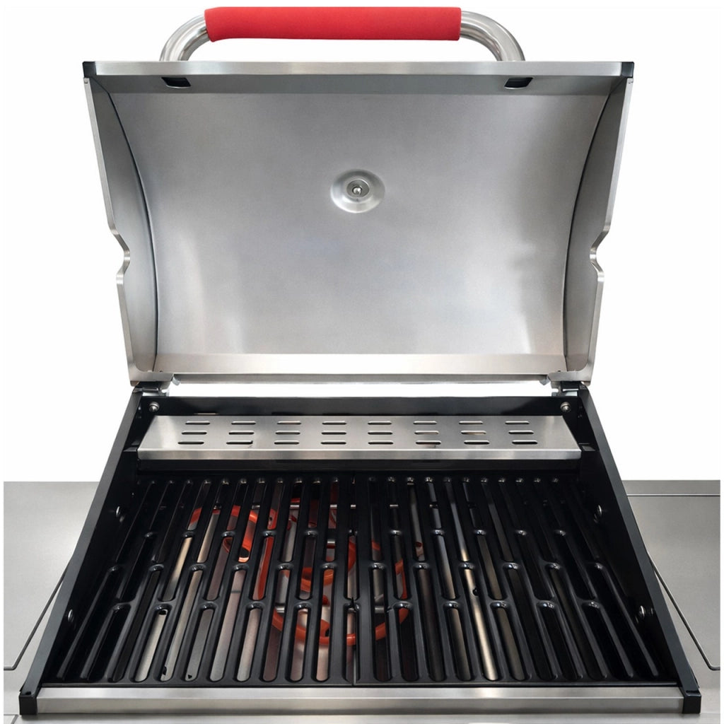 Ferraboli Barbecue Diamond 3+1 a Gas GPL – 3 Bruciatori + Fornello Laterale, Griglia Ampia, Coperchio con Termometro, Carrello con Ruote, BBQ da Giardino