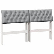Testiera | Testata imbottita Grigio chiaro 140 cm Pino massello