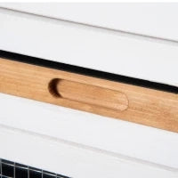 Gabbia per Piccoli Animali con Recinto Esterno Rampa Tetto in Asfalto Legno Abete Nero + Bianco + Naturale