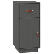 Buffet credenza cassettiera armadio mobile contenitore organizer per cucina soggiorno salotto 34 x 40 x 75 cm legno massello di pino grigio 02_0031785