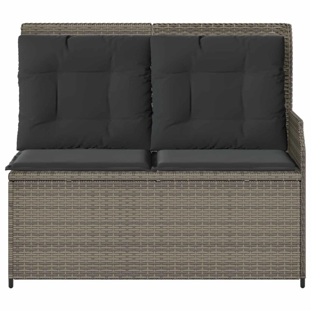 Panchina da giardino con cuscino Grigio polyrattan 3394442