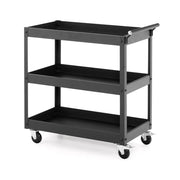 Carrello di servizio in metallo 77,5 x 38 x 79 cm 3 ripiani e ruote piroettanti metallo grigio moderno 20_0011393