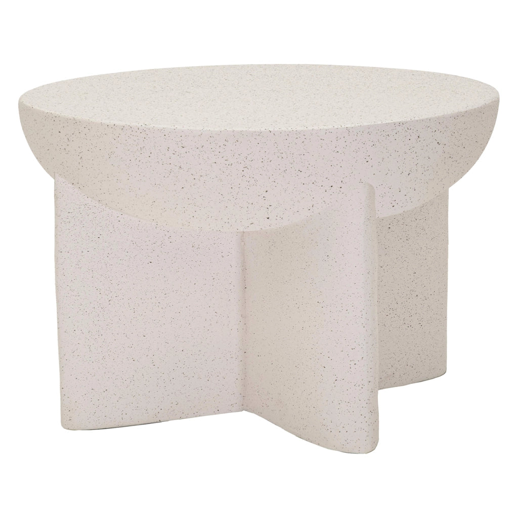 Cromwe, Tavolino da Salotto Adatto per Indoor/outdoor, 71x50x71h cm Bianco Marmo