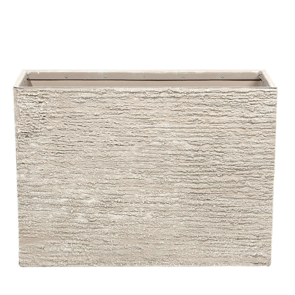 Vaso per piante in pietra beige 50 x 70 x 29 cm Fioriera rettangolare per interni ed esterni