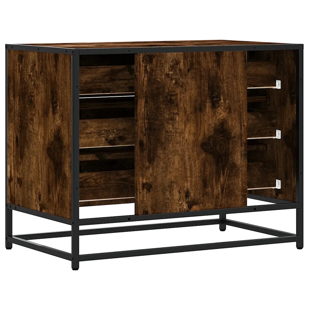 vidaXL Cassettiera Rovere Fumo 70x41x56 cm in Legno Multistrato