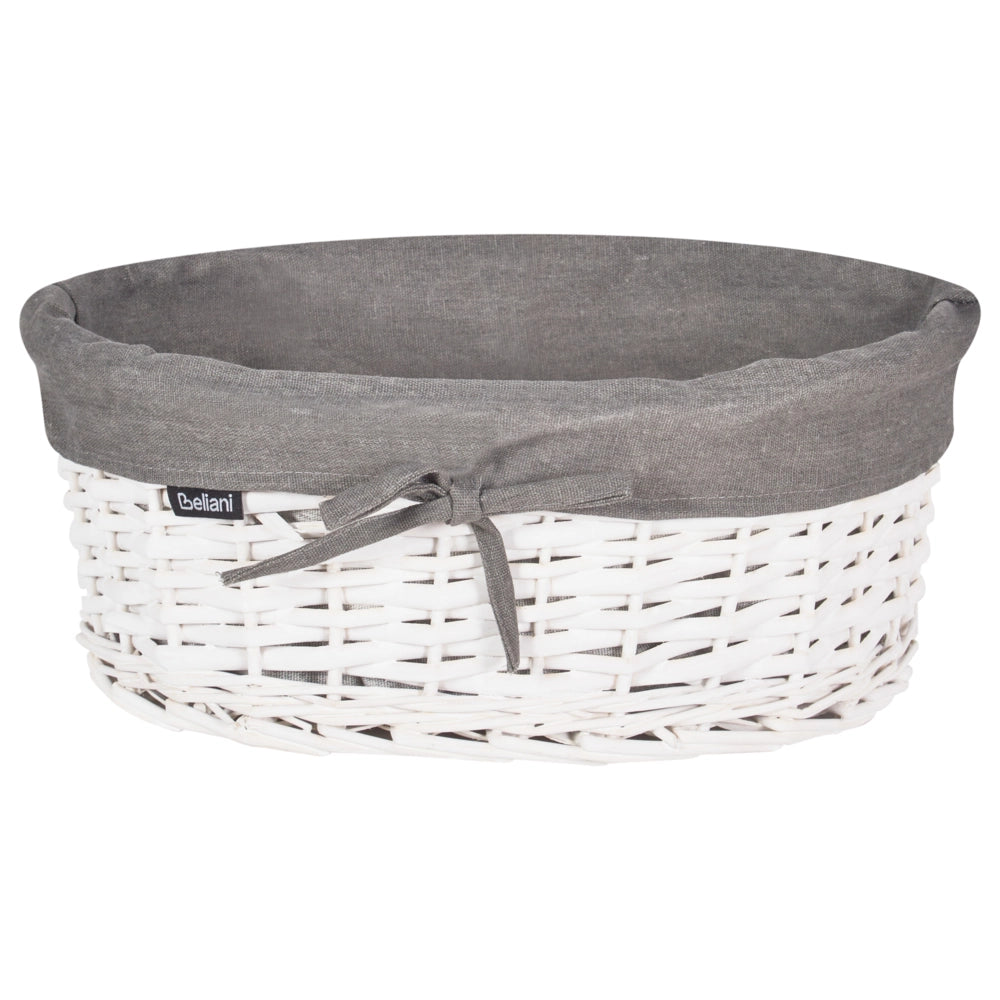 Set di 5 cesti per la biancheria in legno di salice moderno grigio stile moderno
