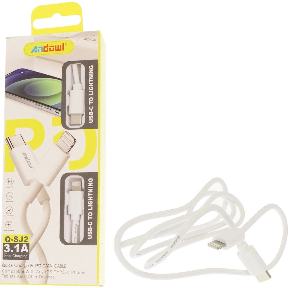 Trade Shop - Cavo Q-sj2 Da Usb-c A Lightning Ricarica Rapida Power Delivery Trasferimento Dati 3.1a 1mt -