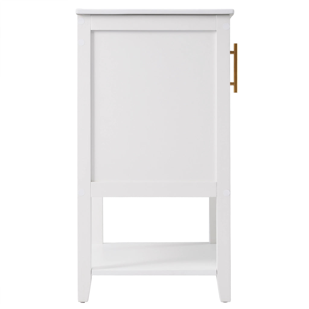 Mobile bagno con lavabo in ceramica e ripiano interno; 61 x 47 x 87 cm; bianco