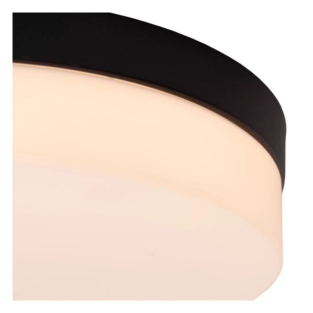 Plafoniera bagno LED 18W 28cm tonda nera IP44 Lucide