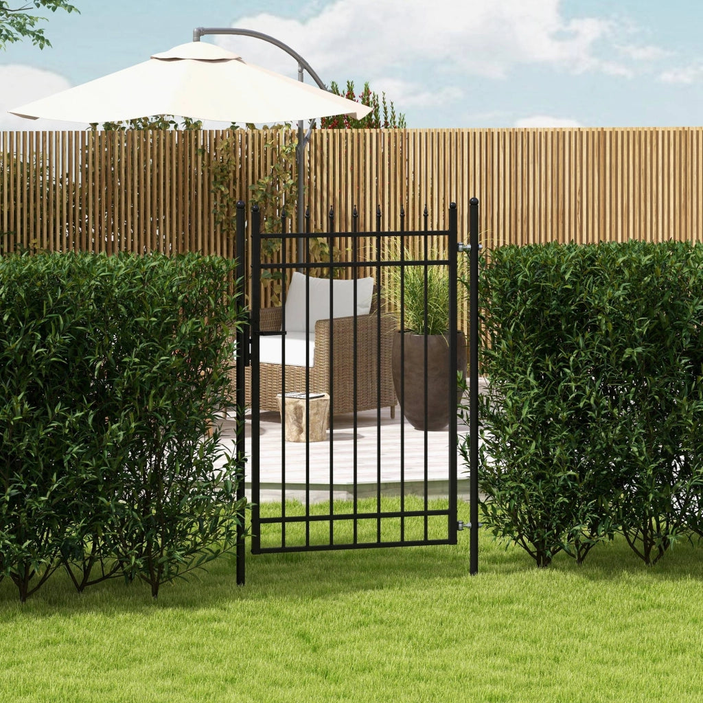 Cancelletto di Sicurezza con Serratura ¨C Xylo ¨C Acciaio Zincato Nero 107x204 cm