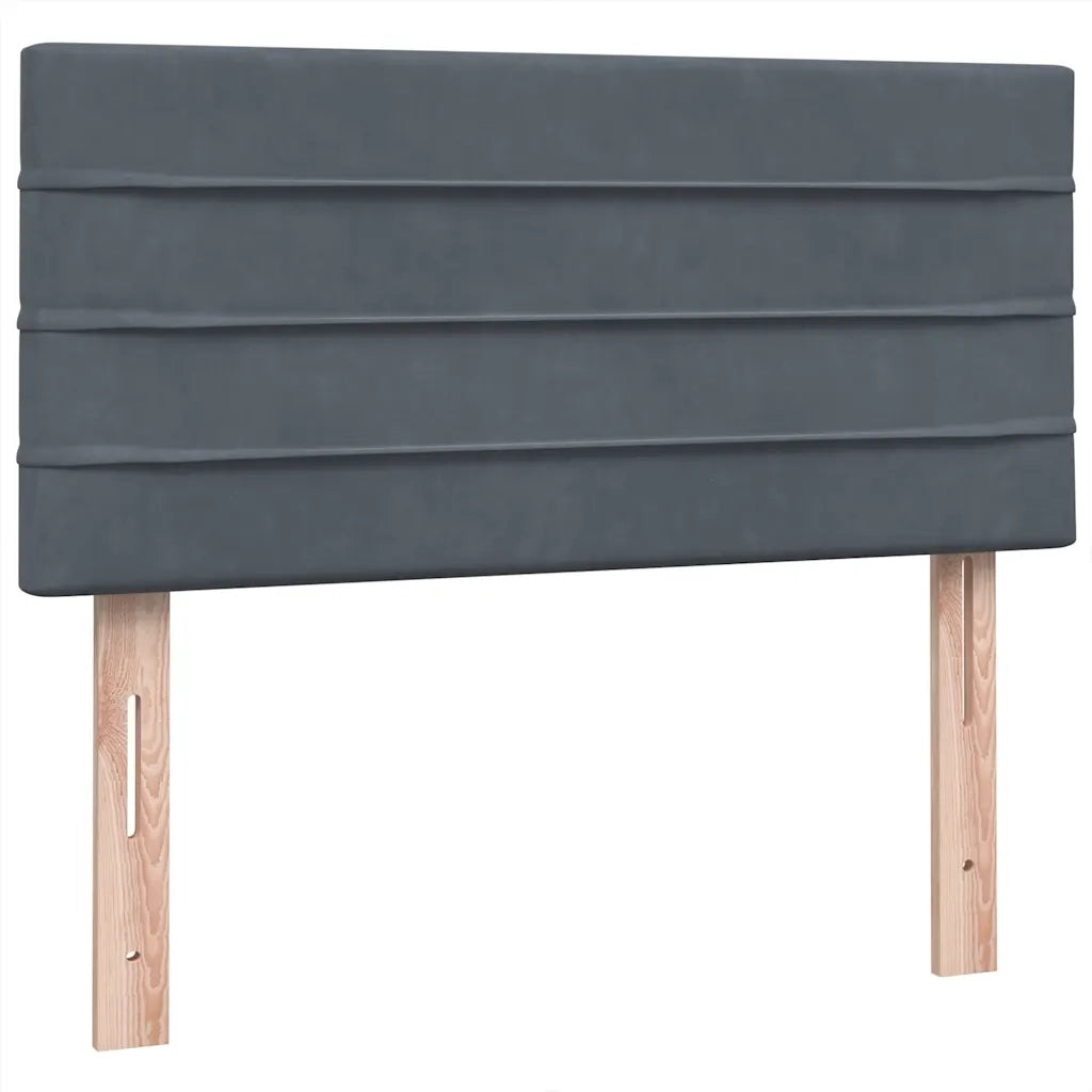 Giroletto a Molle con Materasso Grigio Scuro 90x220 cm Velluto
