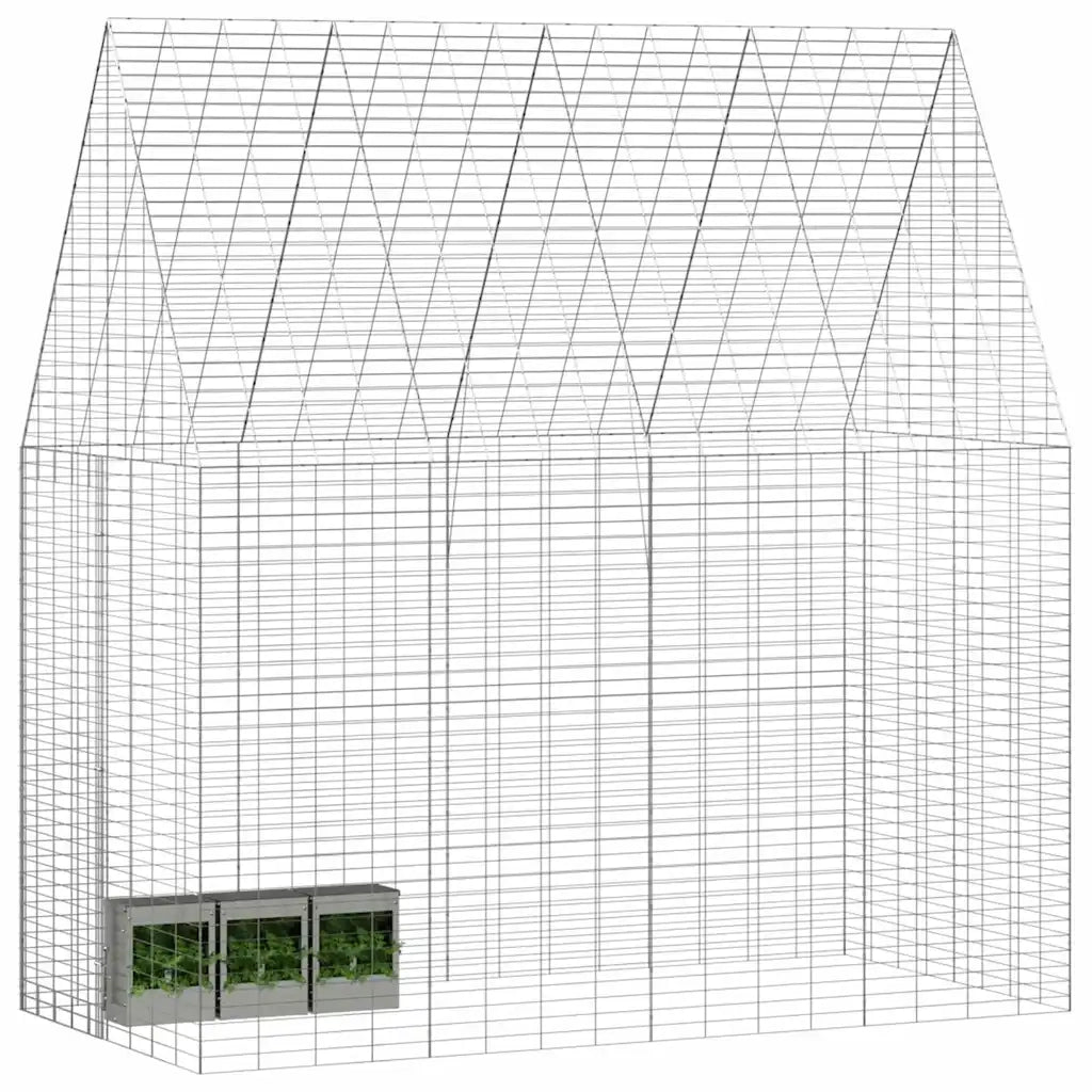 Gabbia per Conigli Argento 200 x 100 x 210 cm Acciaio zincato