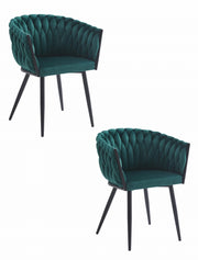 Sedia VALORA MAYAN - Ergonomica in velluto verde x 2