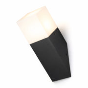 Applique da Esterno E27 Nero IP44 Lampada Parete Moderna Diffusore Opaco 12W Max Illuminazione Giardino Ingresso Facciata