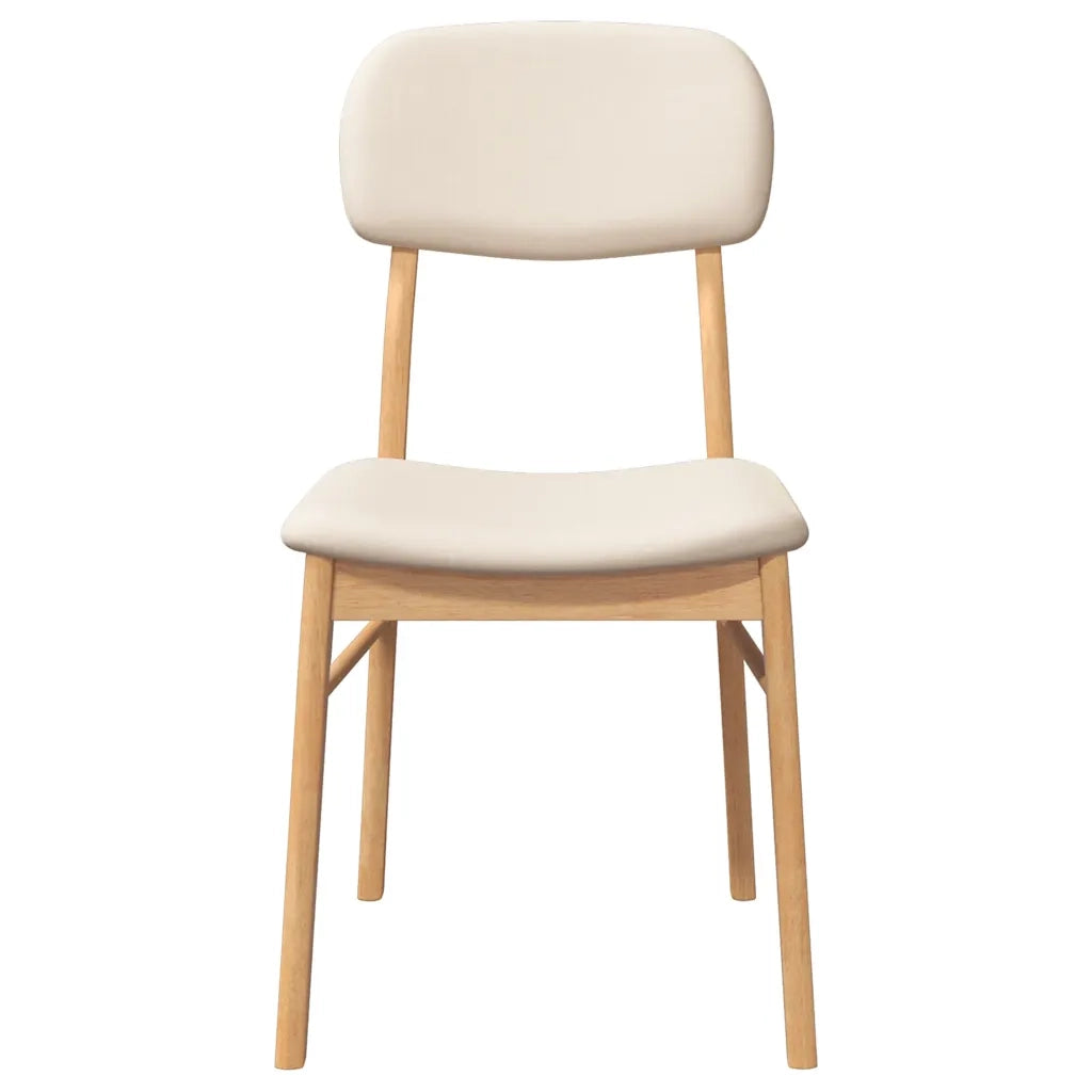 Sedie da Pranzo con Cuscini 2 pz Naturale Legno Massello Hevea