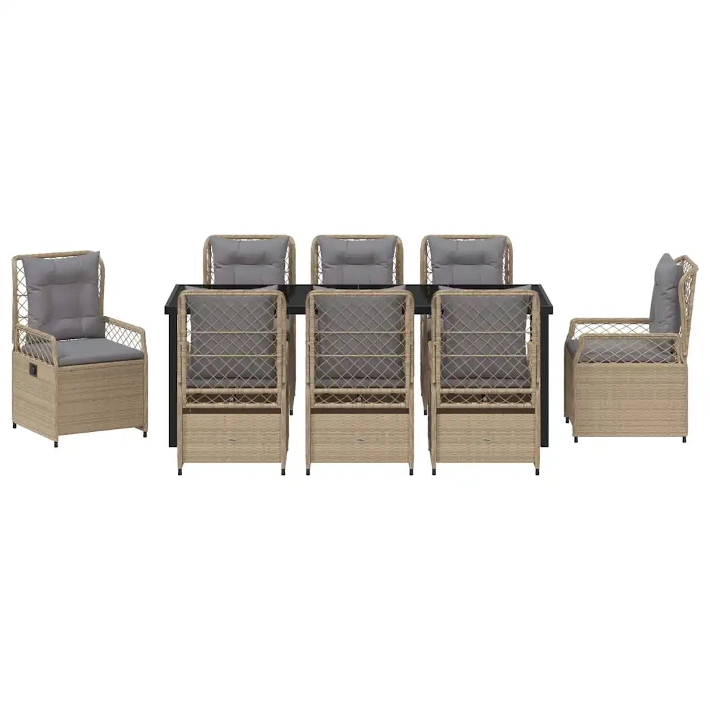 Set da Pranzo per Giardino 9 pcs Beige e Grigio Chiaro 3381008