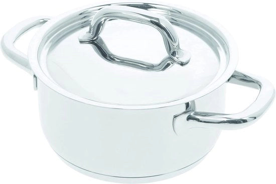 Pentola con coperchio in acciaio inossidabile - Ø 20 cm - Adatto a tutti i fonti di calore - Garanzia 10 anni