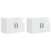 Pensile da cucina | Armadietto a muro LUCCA 2 pz Bianco Lucido 60 x 31 x 40 cm