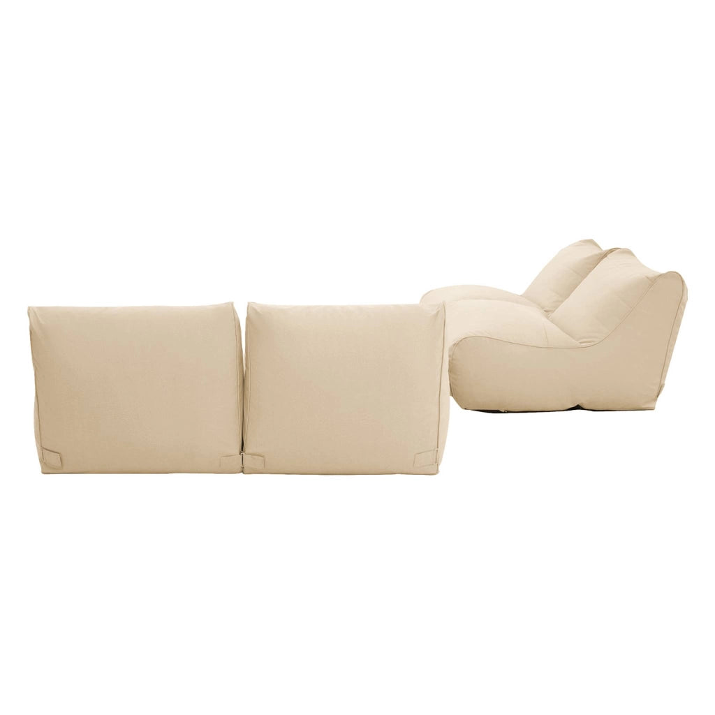 Set 4 puff da esterno in olefina, beige