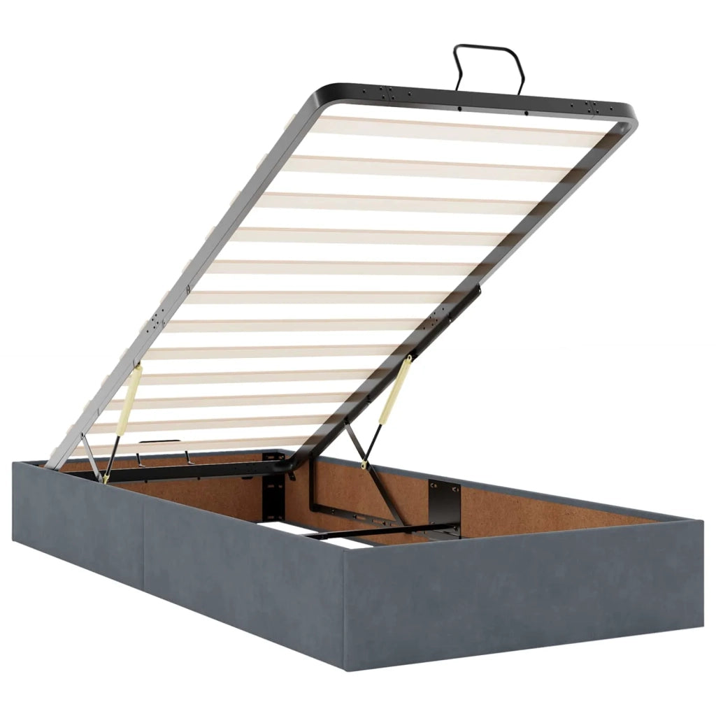 Letto Ottomano con Materasso e LED Grigio Scuro 200 x 200 cm 3457357