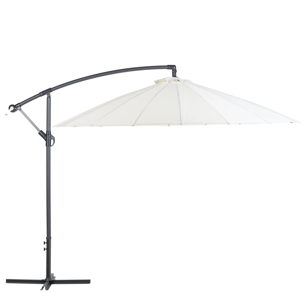 Ombrellone da giardino a sbalzo Struttura in alluminio bianco Tettoia in poliestere 235 x 268 x 268 cm Mobili da esterno dal design moderno
