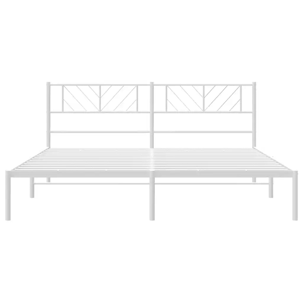 Giroletto con Testiera Metallo Bianco 183x213 cm 372233