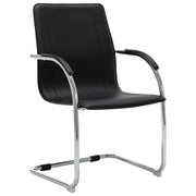 Sedia da ufficio/sedia da studio/sedia per computer a sbalzo in similpelle nera 02_0023995