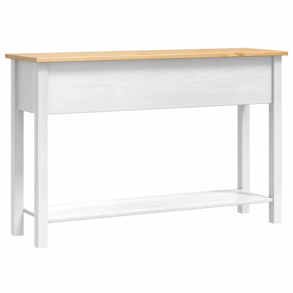 Tavolino | Tavolo laterale Corona Bianco 114 x 34,5 x 73 cm Pino massello