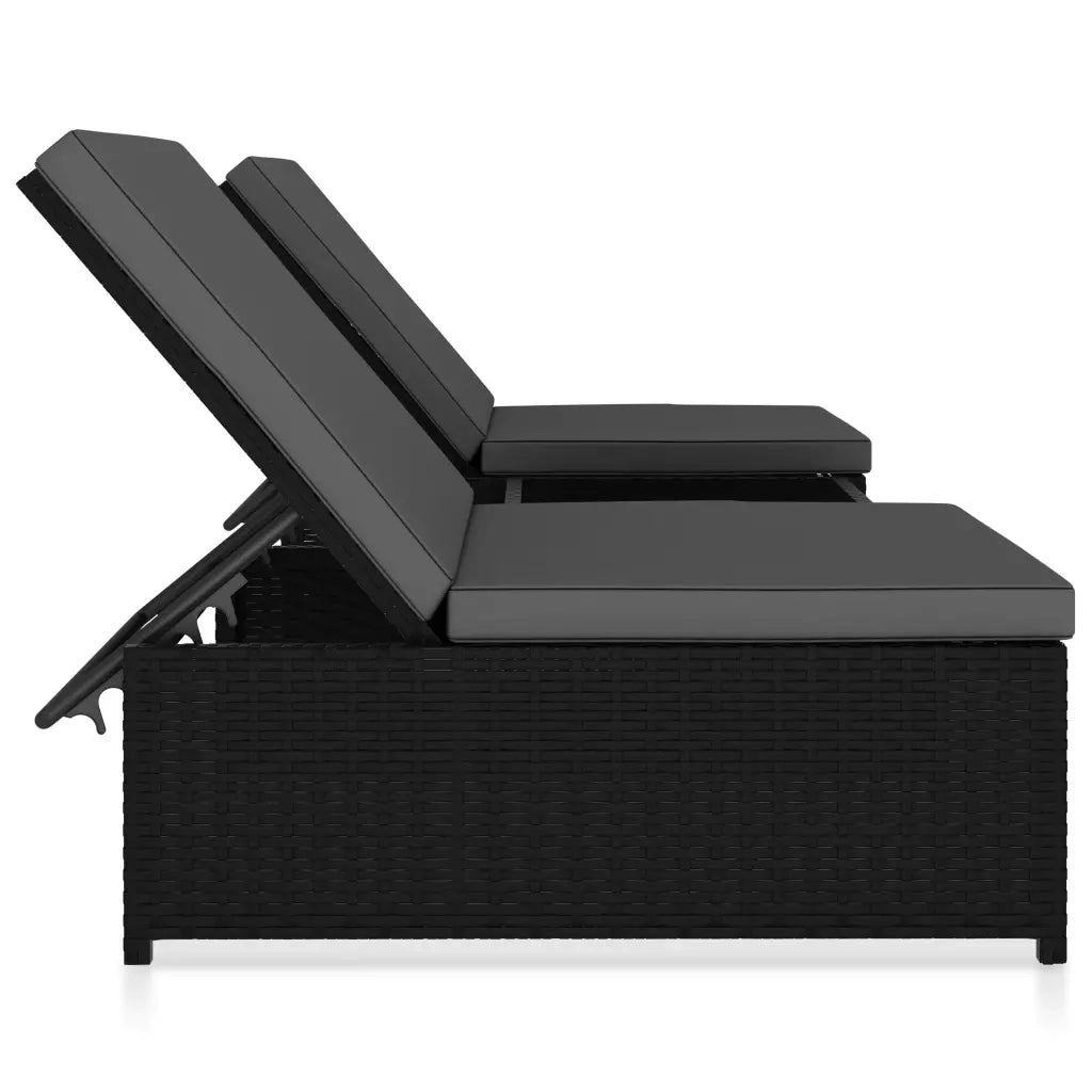 Sedie da Giardino Reclinabili 2 pz con Tavolo in Polyrattan 47402