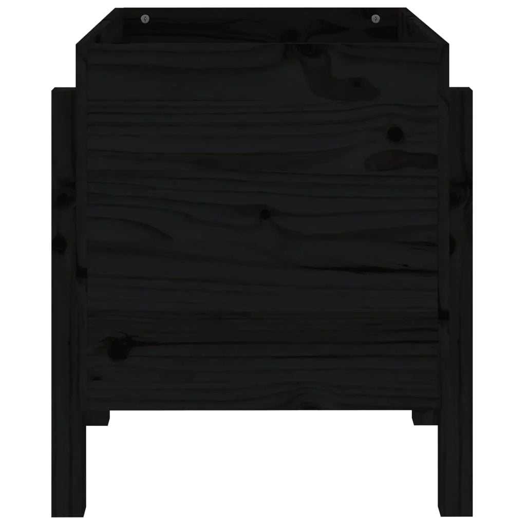 Fioriera rialzata per piante e fiori terrazza giardino 62 x 50 x 57 cm legno massello di pino nero 02_0037764