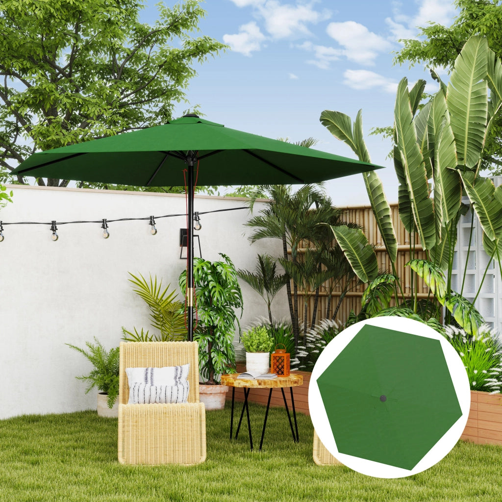 Toldo da Giardino per Ombrellone 3m ¨C zephmum ¨C Verde con Ventilazione