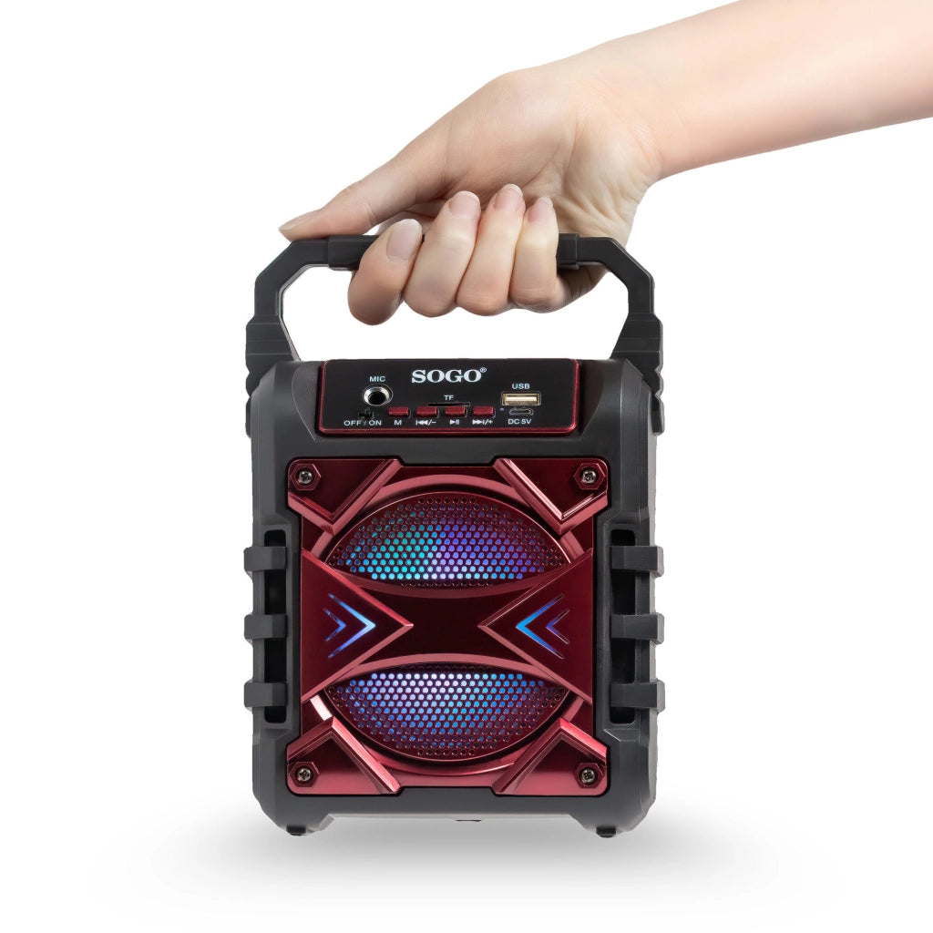 Altoparlante bluetooth portatile con karaoke, microfono 6,3mm, radio FM 60W, batteria ricaricabile feste - SOGO
