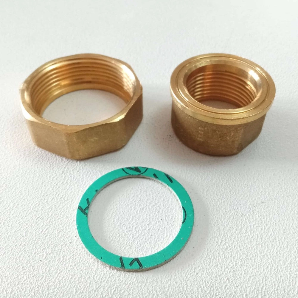 Bocchettone in ottone f 11/2 x f 1 per circolatore - 1 coppia