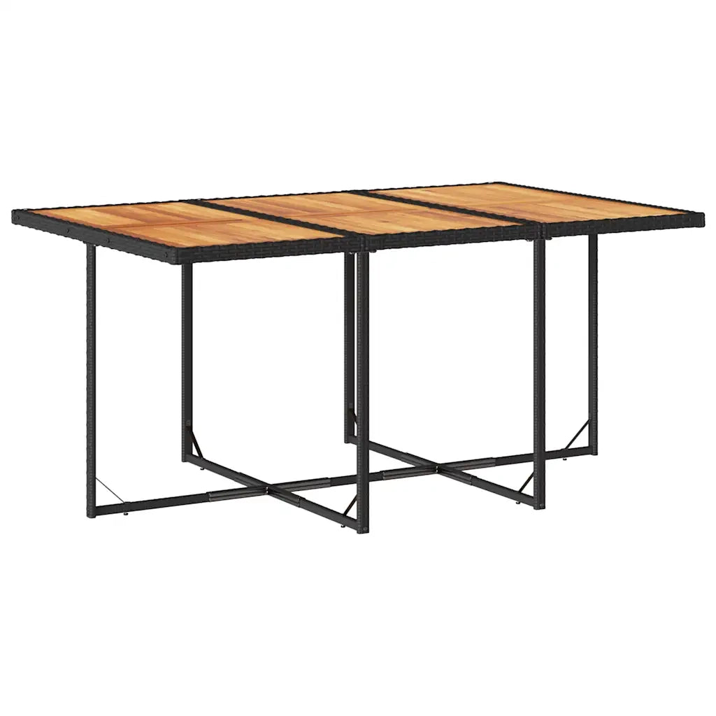Set da Pranzo da Giardino 11 pz con Cuscini in Polyrattan Nero 3277802