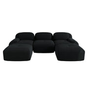 divano angolare modulare senza struttura con design ergonomico e base antiscivolo in corduroy nero