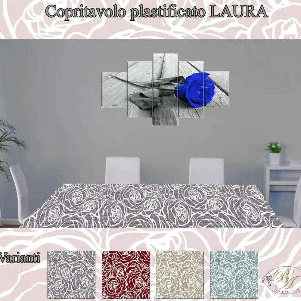 Trade Shop - Tovaglia Plastificata Copritavolo Antimacchia Rettangolare Laura Mis. 6 Posti -