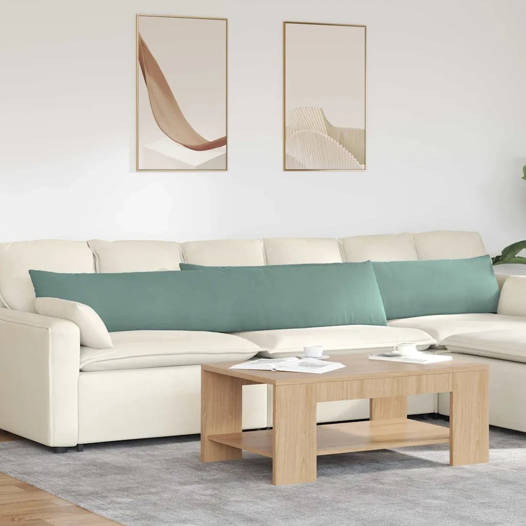 Cuscini da Divano 2 pcs Verde Mare 200 x 40 cm Tessuto in Cords 42013895