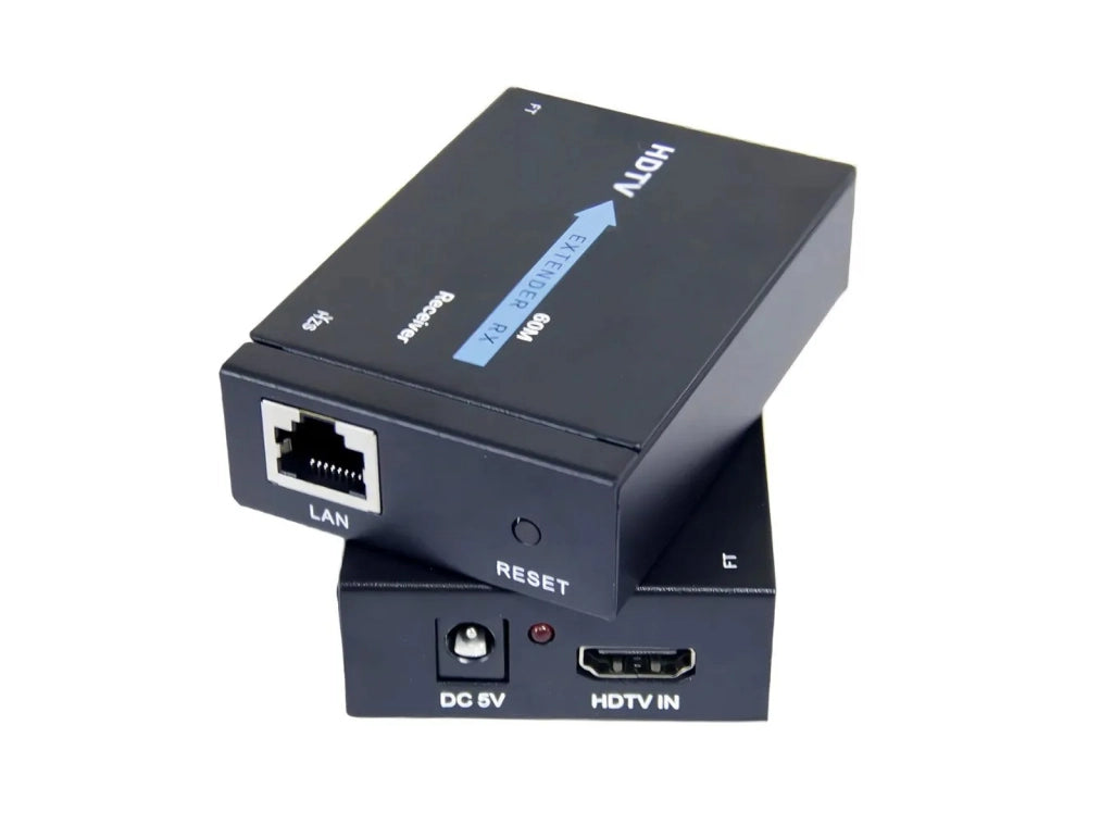 Kit Extender Ricevitore e Trasmettitore HDTV Extender Ethernet Segnale Audio Video HDMI su Cavo Di Rete LAN Over Cat5e Cat6 fino a 60 Metri 1080p