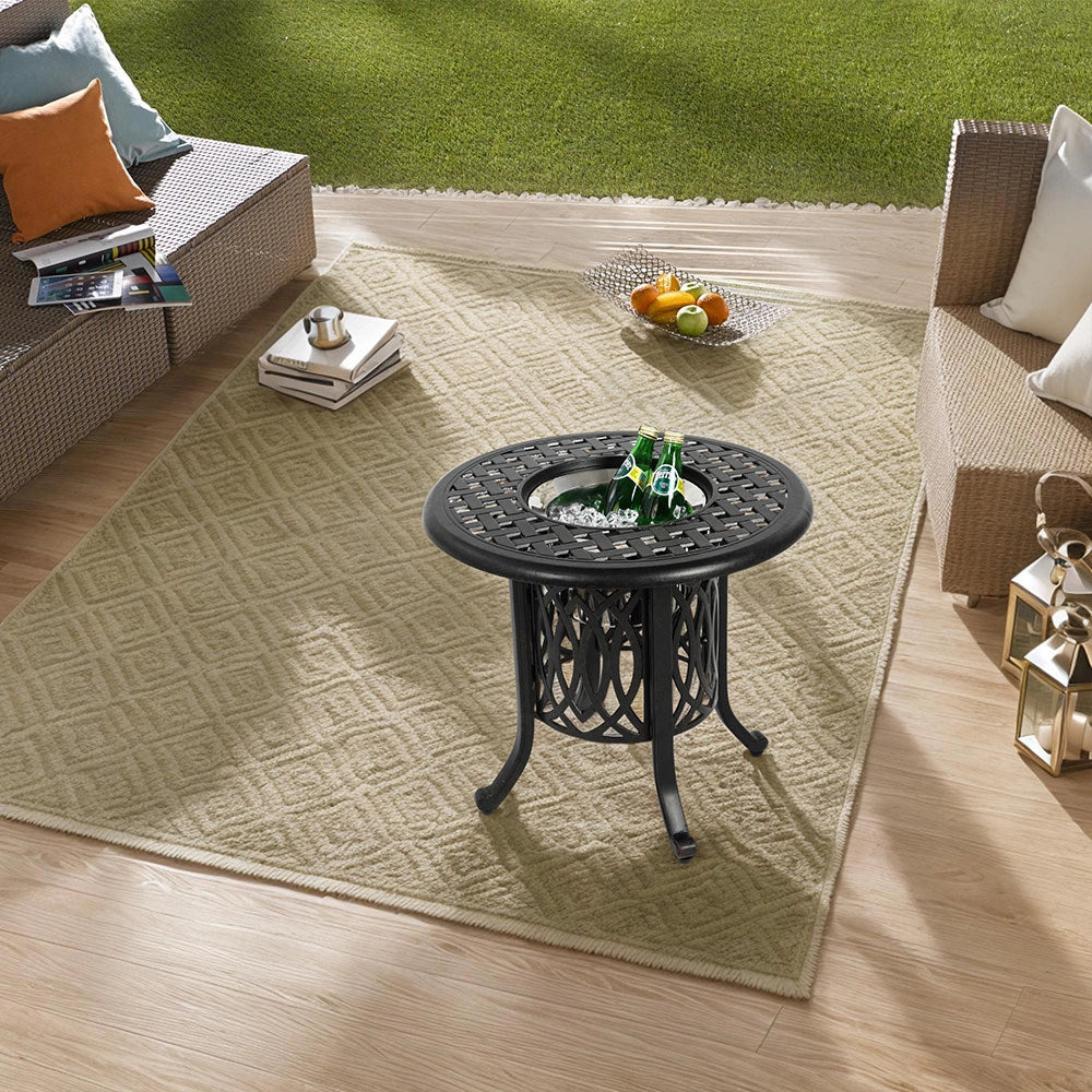 Tavolo-Xylo-Esterno alluminio con secchio ghiaccio