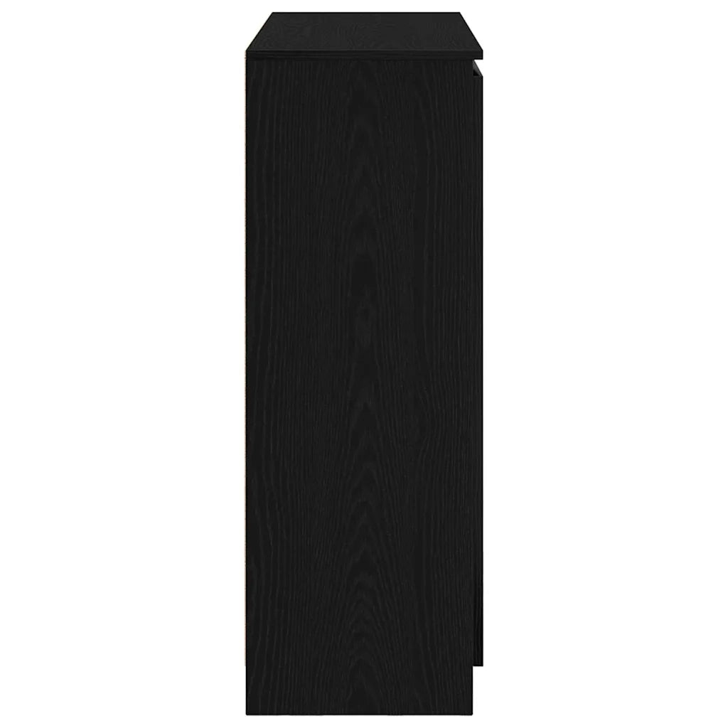 Credenza con Cassetti-Buffet-Armadio da cucina Rovere Nero 100,5x35x98,5 cm Truciolato