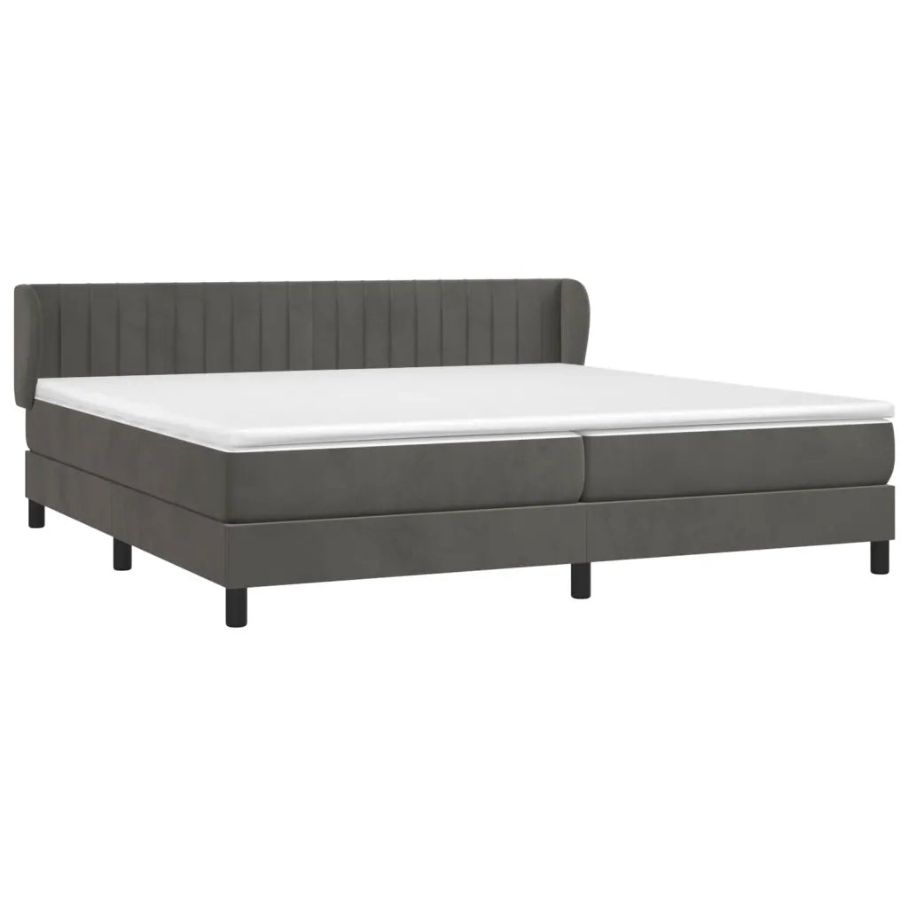 Giroletto a Molle con Materasso Grigio Scuro 200x200 cm Velluto 3131100