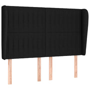 Testiera | Testata ad Orecchio Nera 147 x 23 x 118/128 cm in Tessuto
