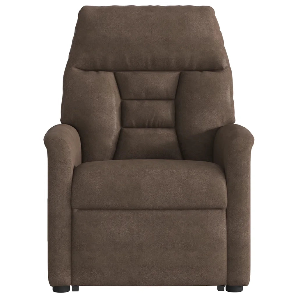 Poltrona Alzapersona Reclinante Massaggiante Marrone Microfibra 3303093