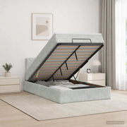 Letto ottomano con materasso Grigio Chiaro 120 x 200 cm Velluto 3456621