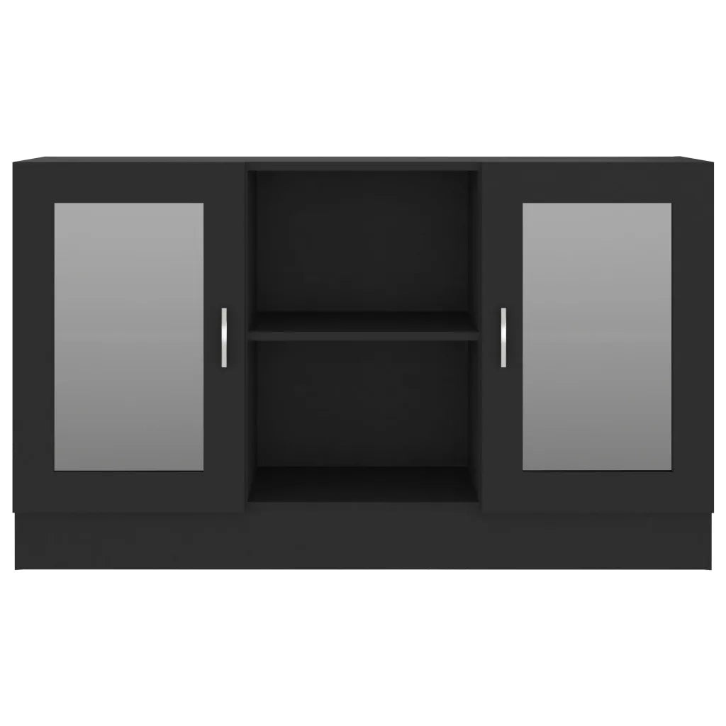 Armadietto con Vetrina Nero 120x30,5x70 cm Legno Multistrato 802787