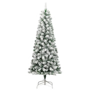 Albero Natale Artificiale Incernierato con Neve Fioccata-Albero Natalizio 210 cm 716264